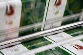 Magazine offset printing machine close up
