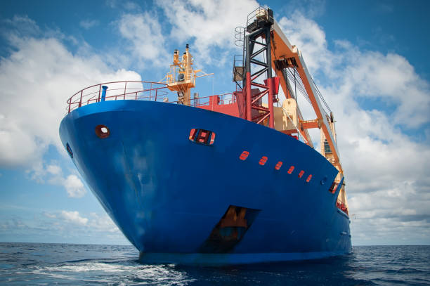 istock Blue vessel in the ocean 832116212