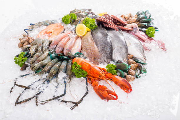 istock Seafood fresh background 832123560