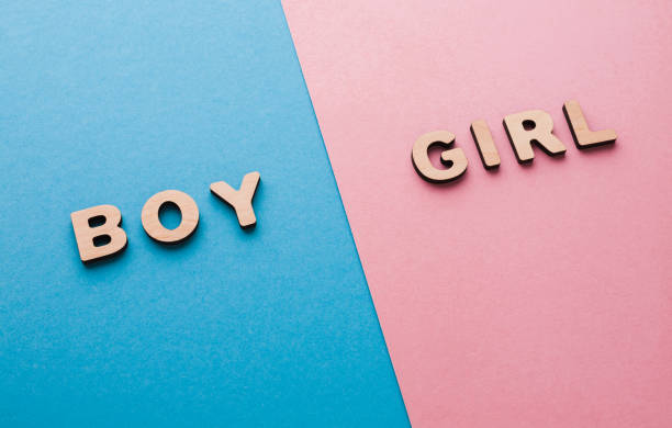 istock Words Boy and Girl on bright backgrounds 832123910
