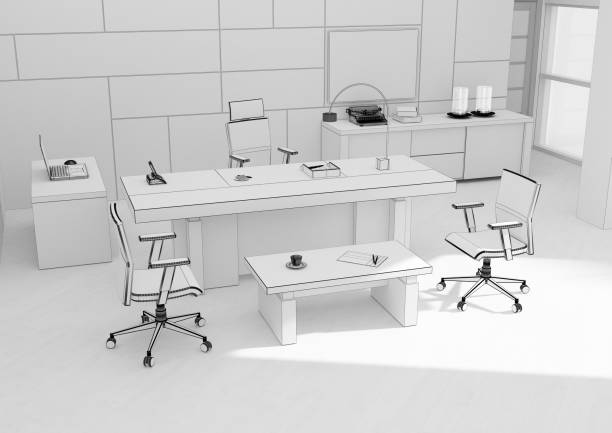 vip オフィス家具グリッド 3 d レンダリング - vip room ストックフォトと画像