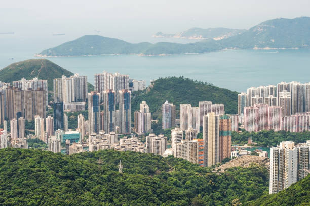 istock Toned image of modern office buildings in central Hong Kong 832128954