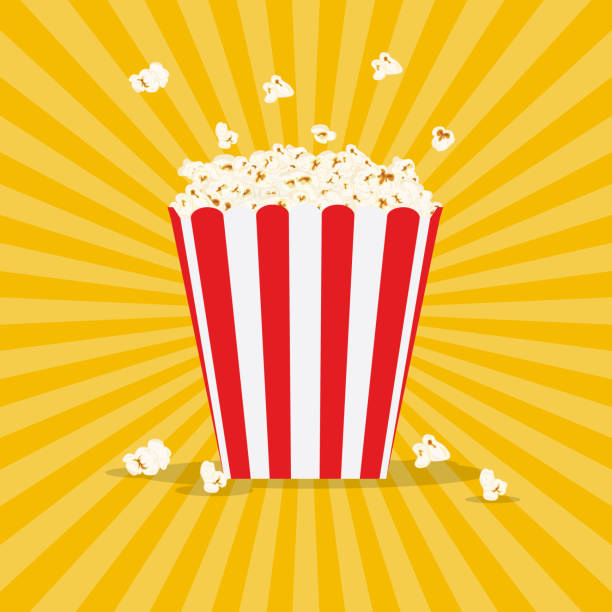 팝콘의 가방 - popcorn snack bowl isolated stock illustrations