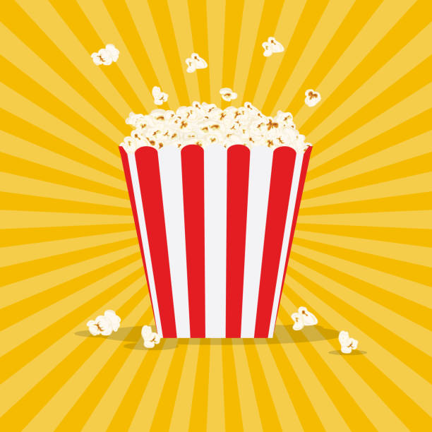 torba z popcornem - popcorn snack bowl corn stock illustrations