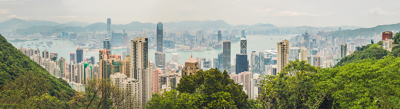 Hong Kong skyline. View from Victoria Peak.