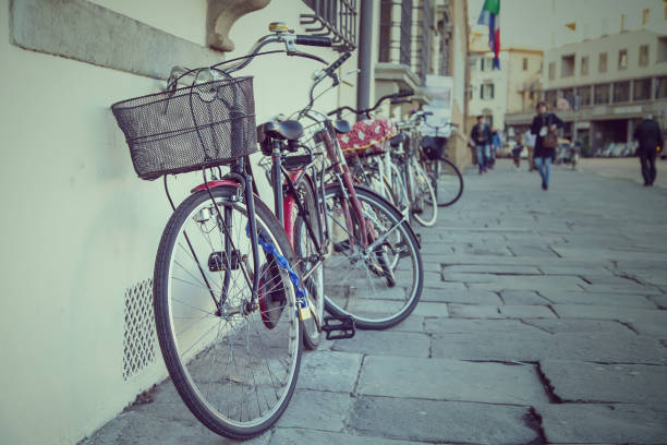 istock Vintage bicycle beside the road 832129944
