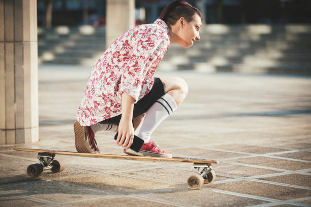istock Funky girl doing skateboard in skate park 832133712