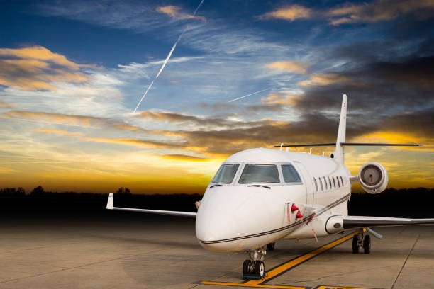 istock Jet airplane stop for wait VIP passenger 832138124