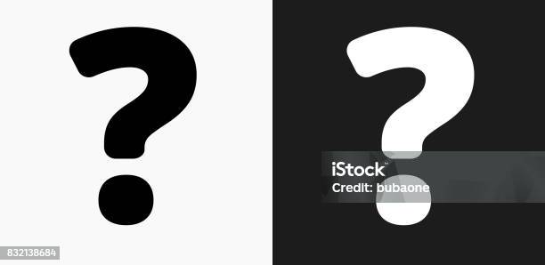 Question Mark Icon On Black And White Vector Backgrounds Stock Illustration - Download Image Now