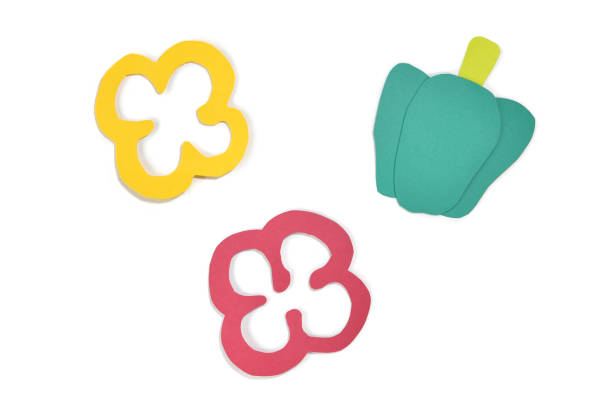 istock Bell pepper paper cut on white background 832143874