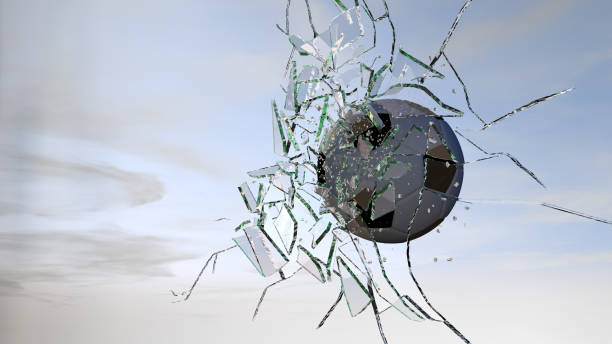 istock Football breaking glass timelapse series 832146786