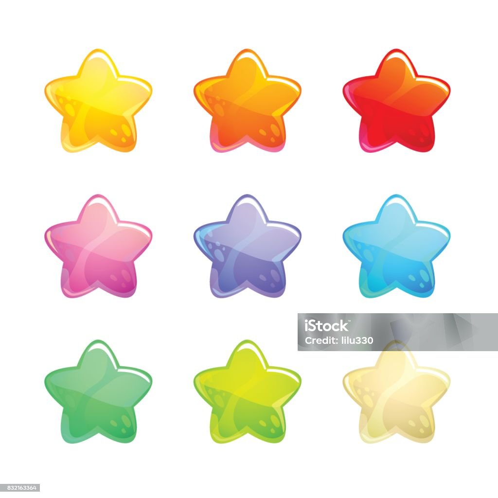 Ilustración de Conjunto De Estrellas De Colores Brillantes Dibujos Animados  y más Vectores Libres de Derechos de Alegre - iStock