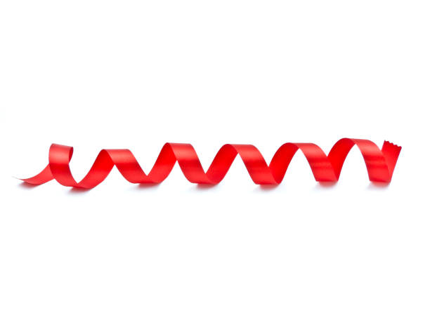 istock Red satin ribbon isolated on white 832186860