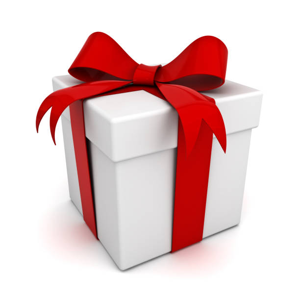 istock White gift box with red ribbon tied in a bow 832186970