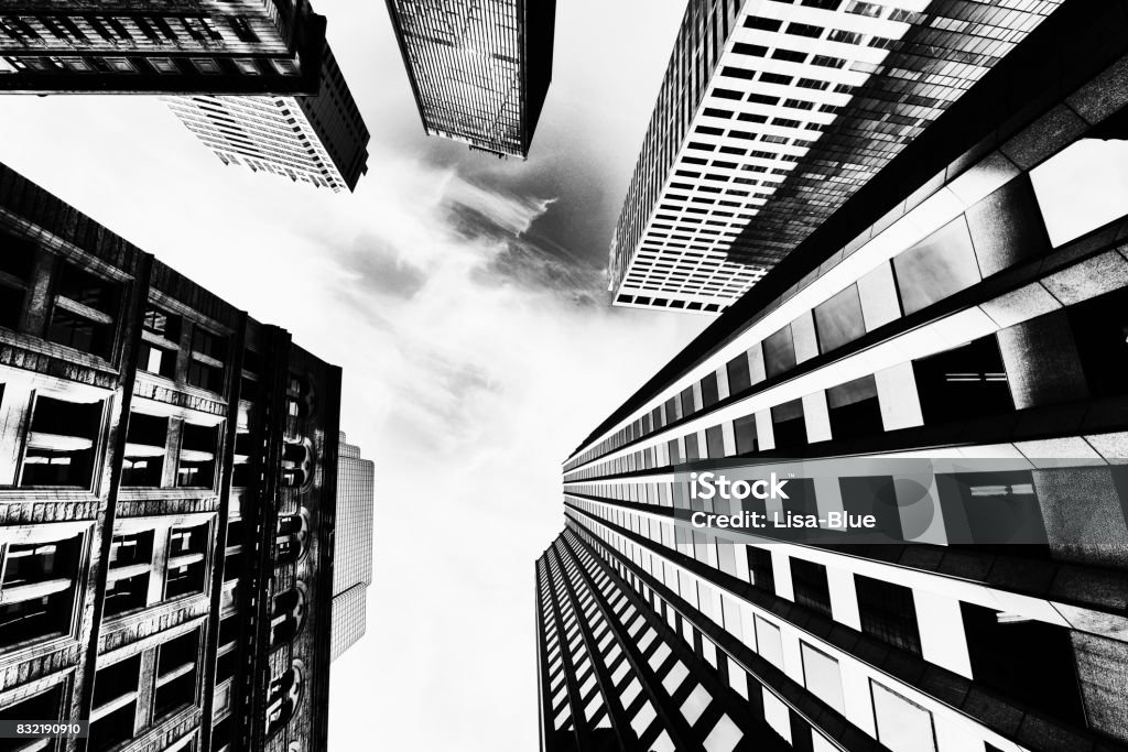 Skyscrapers in Boston,Massachusetts, USA, Low angle view of buildings Urban Skyline Stock Photo