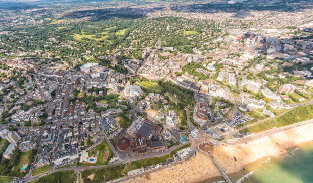 istock Aerial view over Bournemouth with beach and pier 832192074