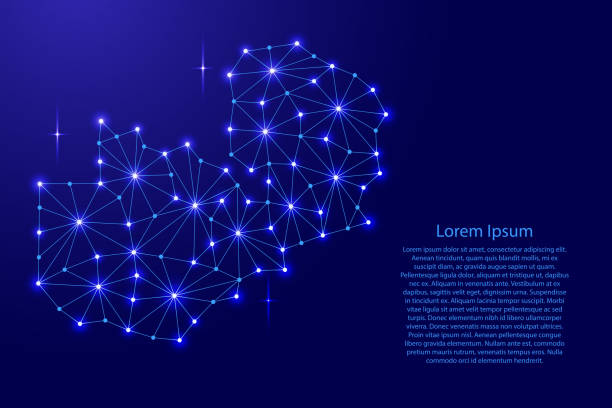 istock Zambia map of polygonal mosaic lines network, rays and space stars of vector illustration. 832198942