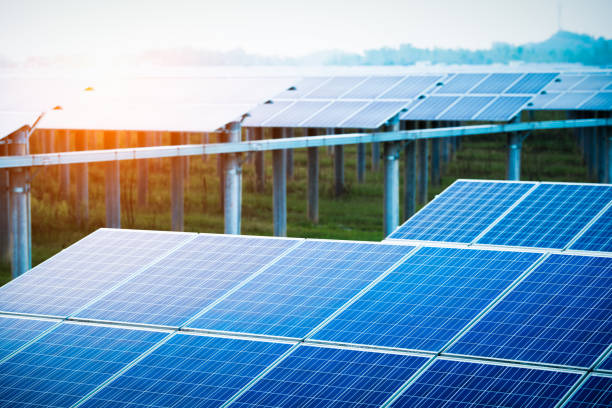 istock Photovoltaic with cloudy sky reflection 832199726