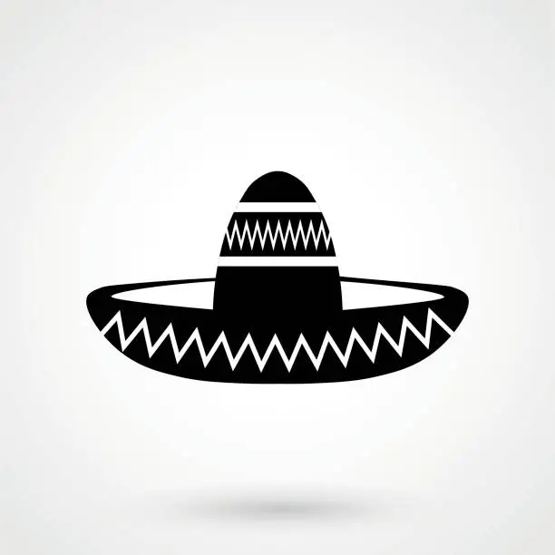 Vector illustration of Sombrero Mexican hat flat icon for apps and websites