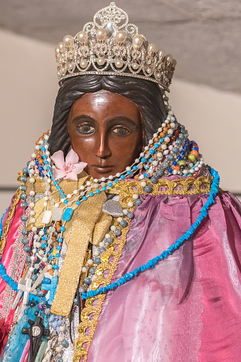 Sara la noire, black virgin statue en the church, Saintes-Marie-de-la-Mer in Camargue