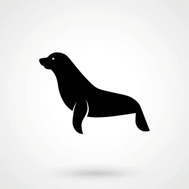 Vector illustration of Vector images of sea lion on a white background