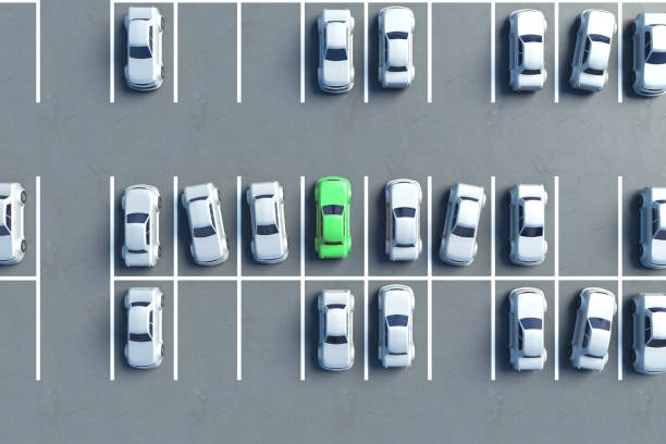 istock Parking lot aerial view 832284054