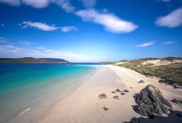 スコットランドの北海岸に牧歌的なビーチ - landscape scenics beach uk ストックフォトと画像