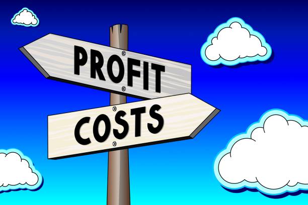 istock Singpost illustration, two arrows - profit and costs 832444130