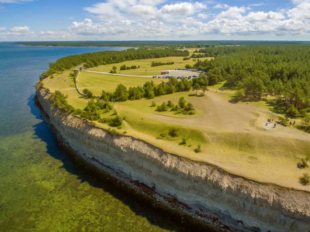 pulau saarema, estonia: pank atau tebing mustjala - pangalengan foto potret stok, foto, & gambar bebas royalti