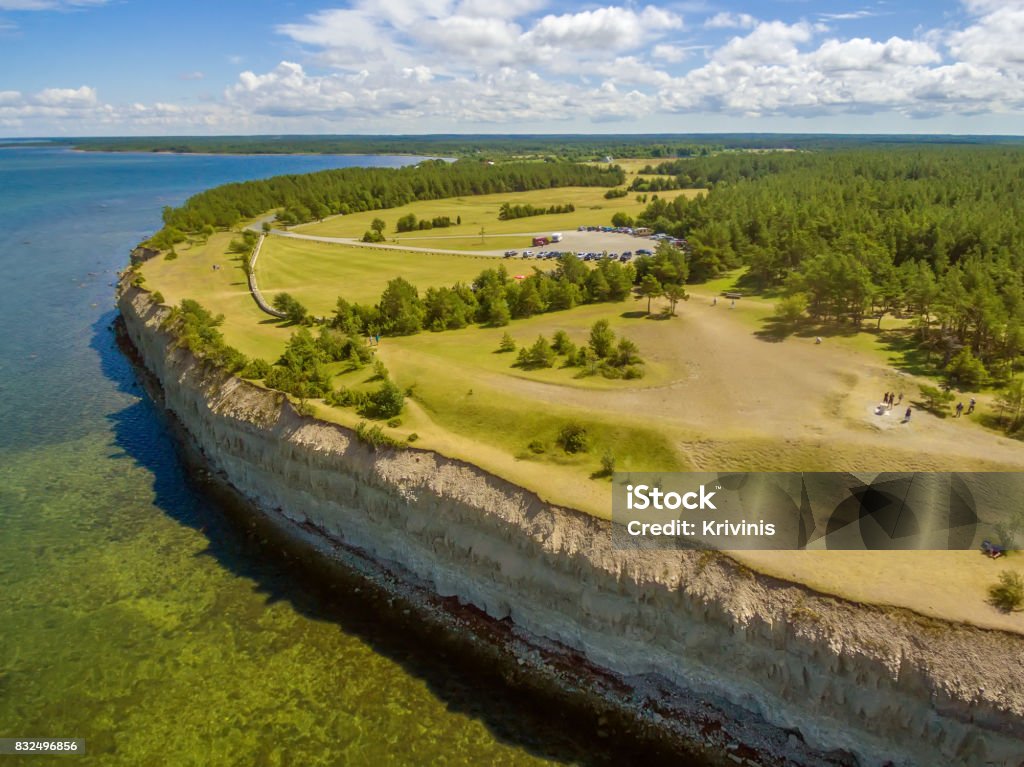 Saarema Island, Estonia: Panga or Mustjala cliff Saarema Island, Estonia: Panga or Mustjala cliff in the summer Saaremaa Island Stock Photo