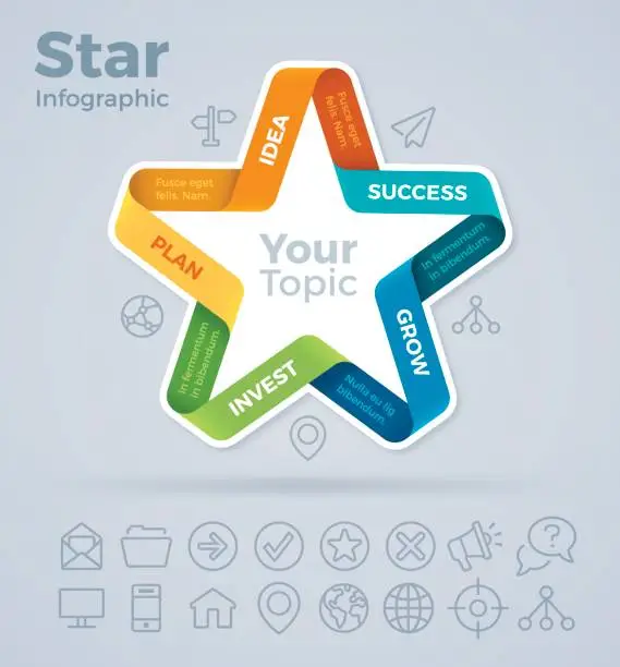 Vector illustration of Star Infographic