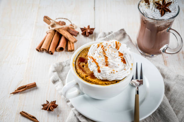 pikantne ciasto z dyni w kubku - pie pumpkin pie pumpkin portion zdjęcia i obrazy z banku zdjęć