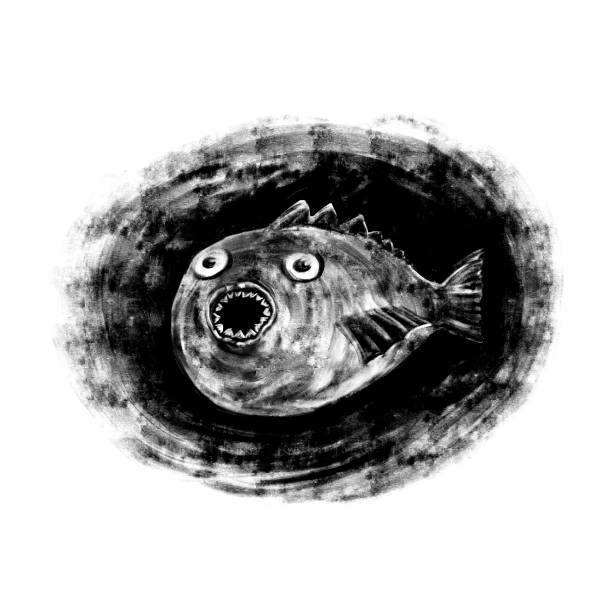 Piranha Illustration Animal, Animal Head, Animal Teeth, Bubble, Fang orange piranha stock illustrations