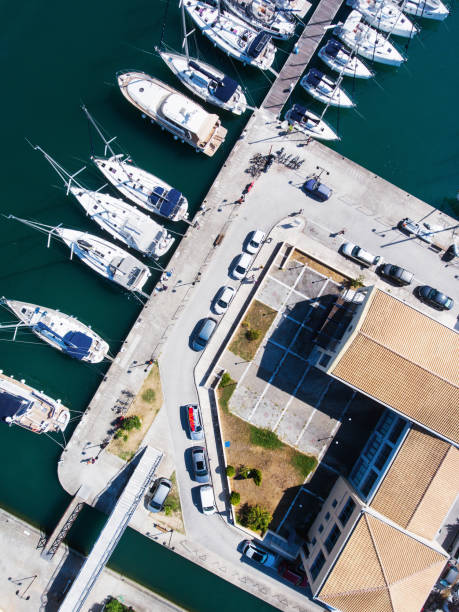 istock Yachts marina aerial view by drone 832519830