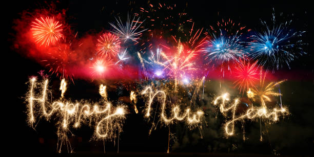 istock Sparkler Happy New Year With Fireworks 832525014