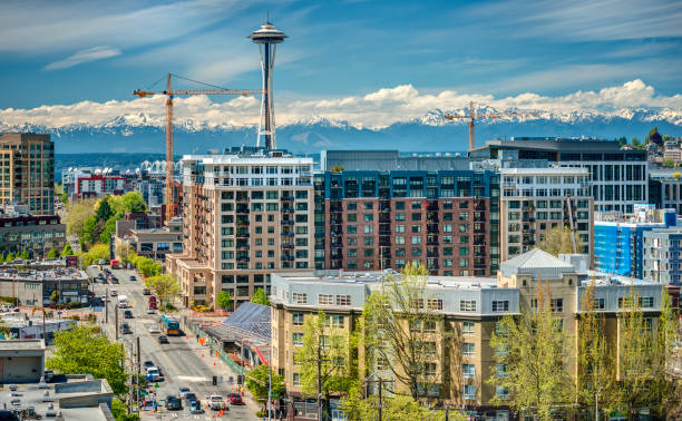istock Downtown Seattle Cityscape and Olympic Mountains 832526070