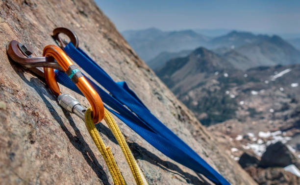Mountaineering Gear Close Up with Mountain View