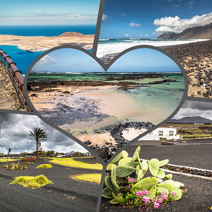 Collage de la isla de Lanzarote, España. Europa. photo