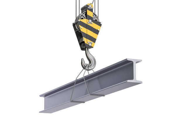 istock Crane hook with channel, H-beam. 3D rendering isolated on white background 832568388