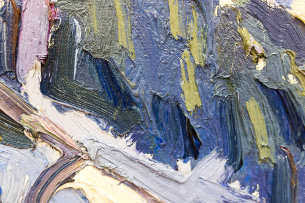 istock Abstract background of oil paint on canvas 832572720