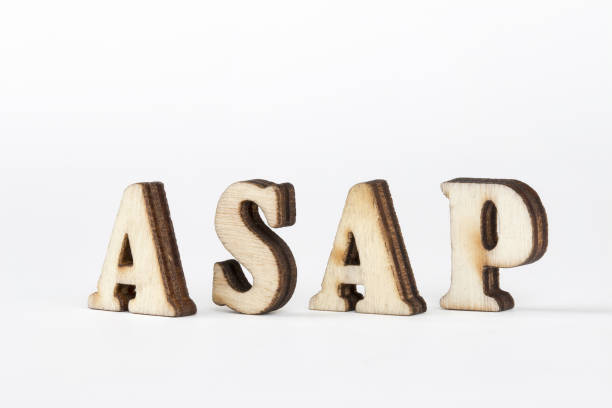 istock ASAP, Wood letters ASAP on White background,as soon as possible 832577172