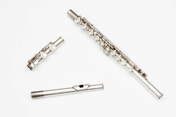 istock Metal flute on white background 832577570