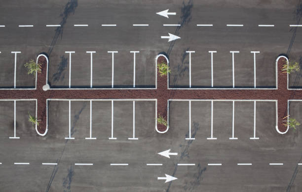 istock Top view of car parking lot. 832587060