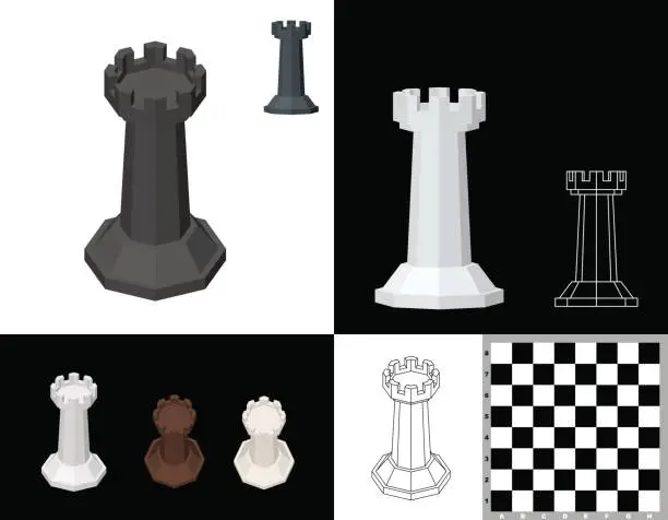 Chess Rook 2 D Free 2d chess set rook 1 Vector Images & Graphics | FreeImages