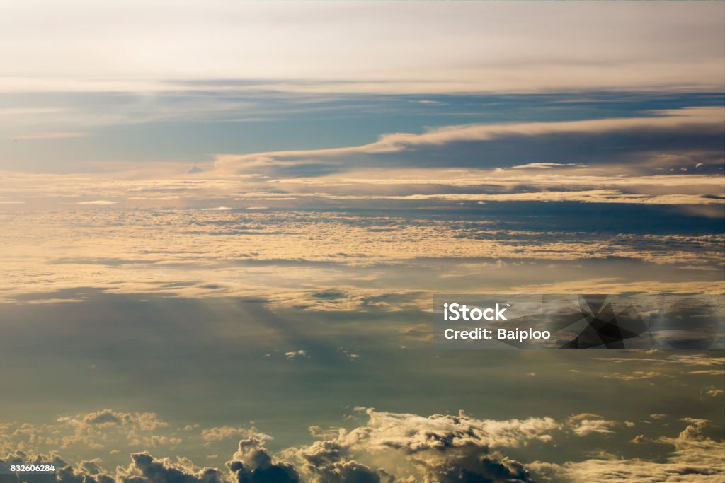 Beautiful Cloud Scape View From Air Plane Abstract Stock Photo