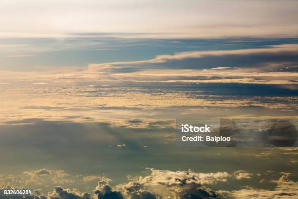 Beautiful Cloud Scape View From Air Plane Stock Photo - Download Image Now - Abstract, Aerial View, Atmosphere