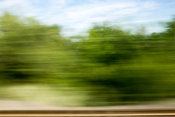 istock Nature in motion from the train window 832613970