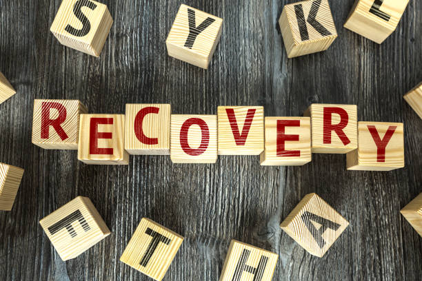 Recovery toy blocks Recovery drug rehab stock pictures, royalty-free photos & images