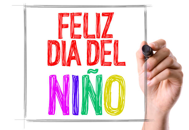 Happy Childrens Day (in Spanish) Happy Childrens Day (in Spanish) writing childrens day photos stock pictures, royalty-free photos & images