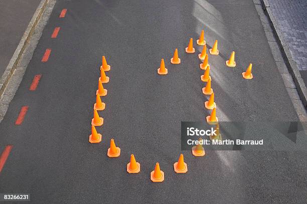 Traffic Cones In Uturn Formation Stock Photo - Download Image Now - U Turn, Change, Rules